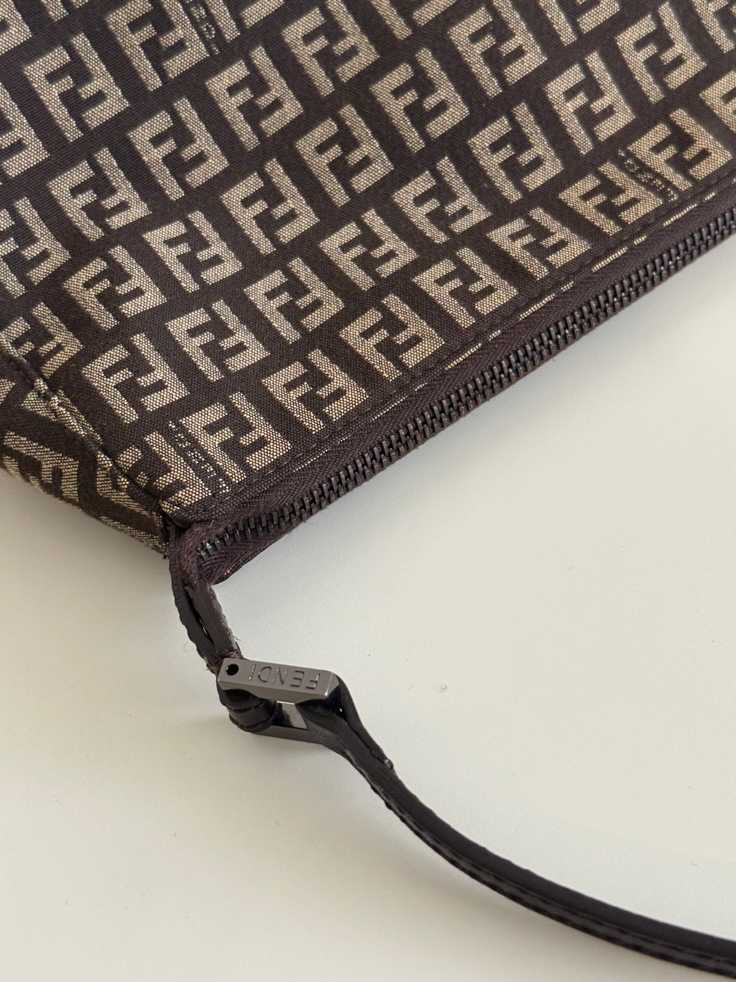 Fendi Zucchino Mini Pochette Shoulder Bag – Brown FF Canvas