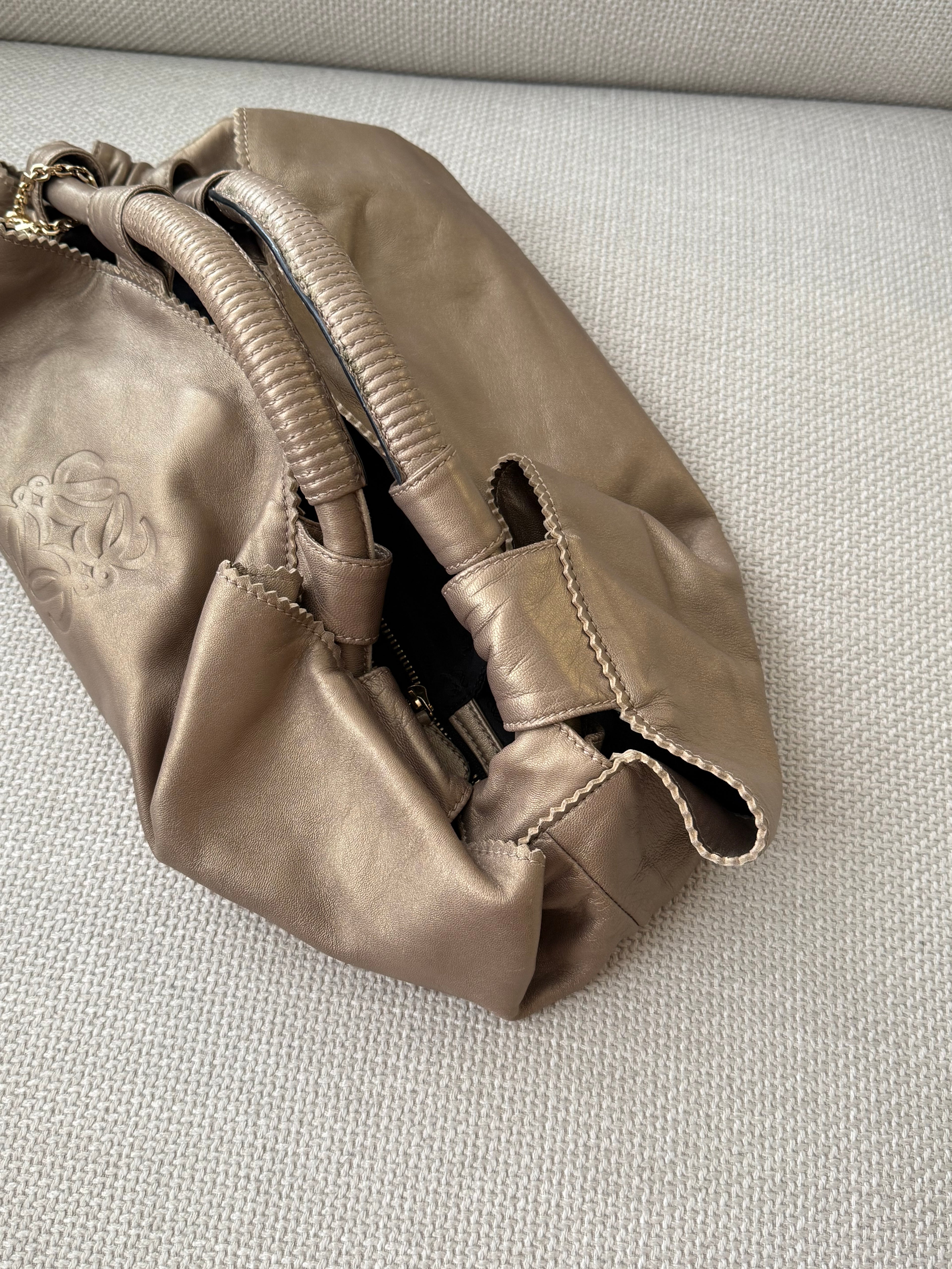 Loewe Napa Leather Handbag – Bronze/Champagne Gold
