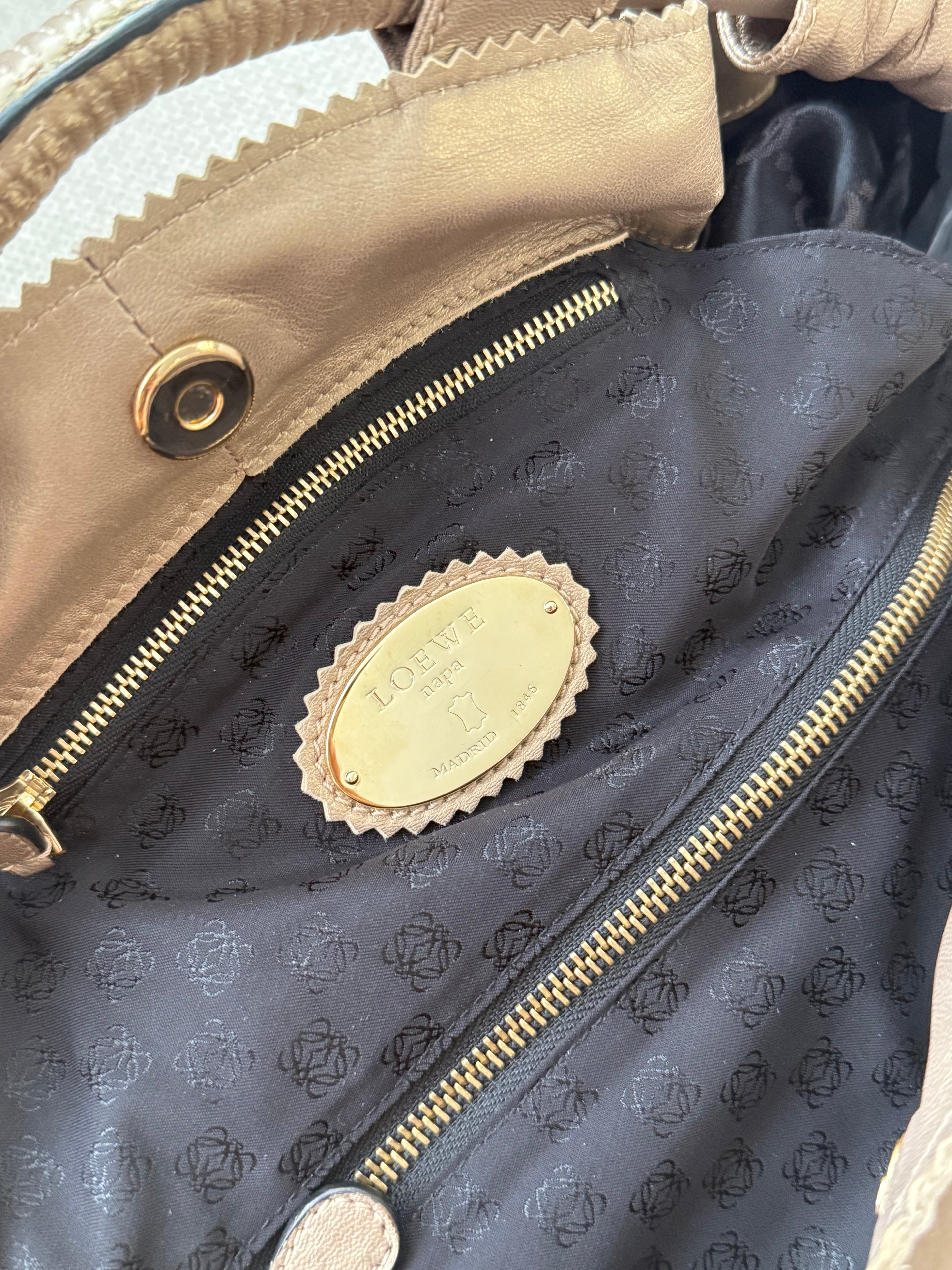 Loewe Napa Leather Handbag – Bronze/Champagne Gold