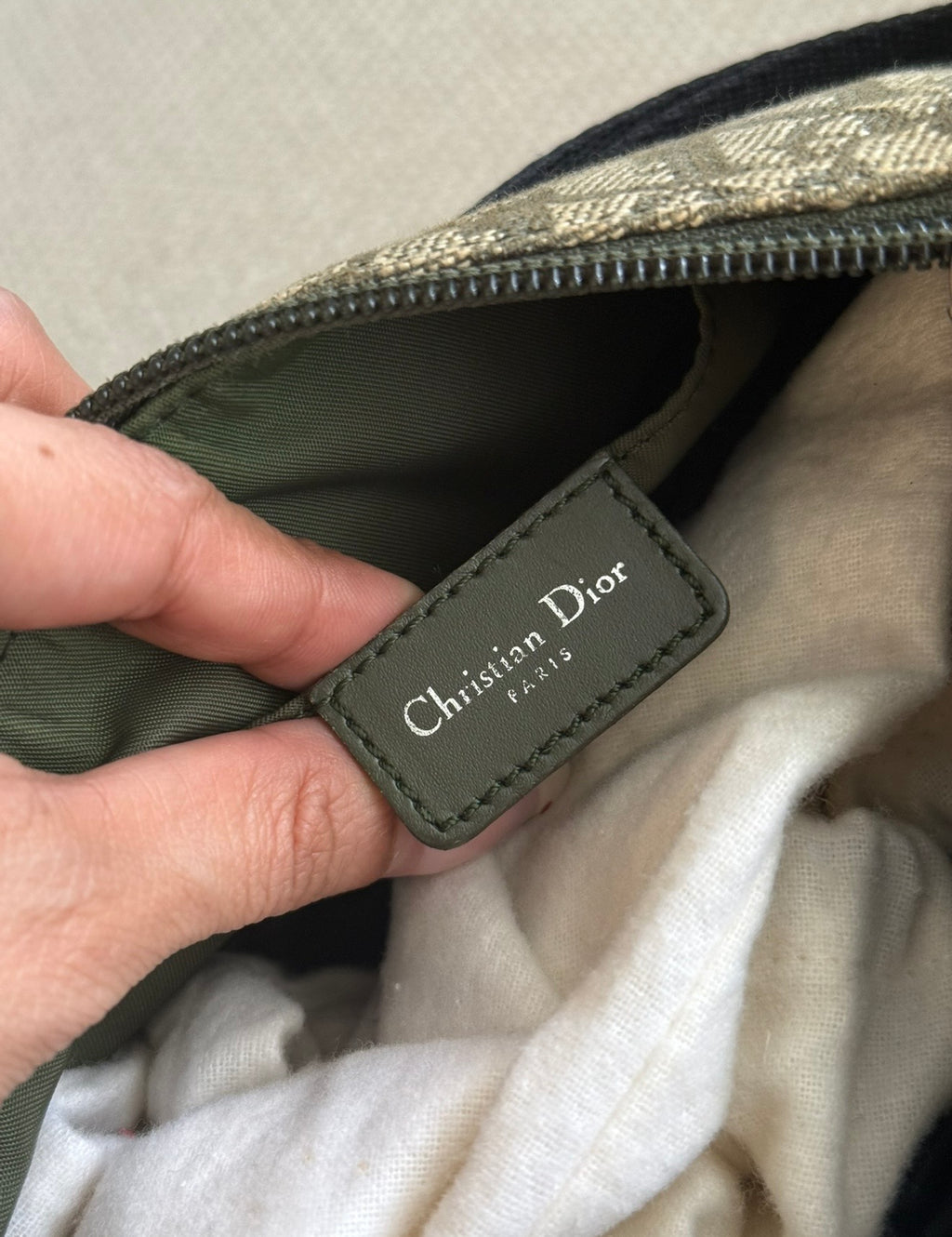 Christian Dior Trotter Mini Shoulder Bag – Olive Green Jacquard
