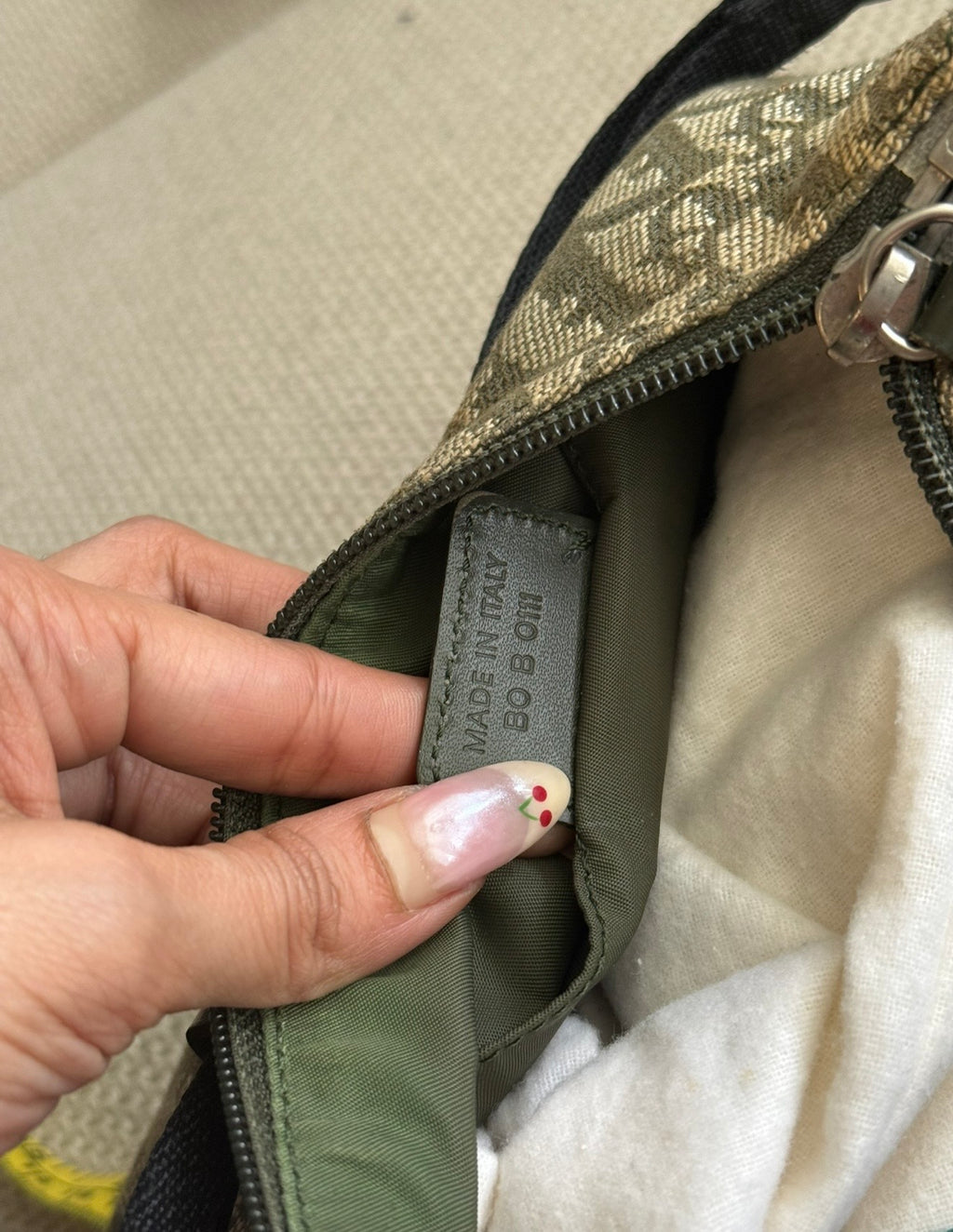 Christian Dior Trotter Mini Shoulder Bag – Olive Green Jacquard