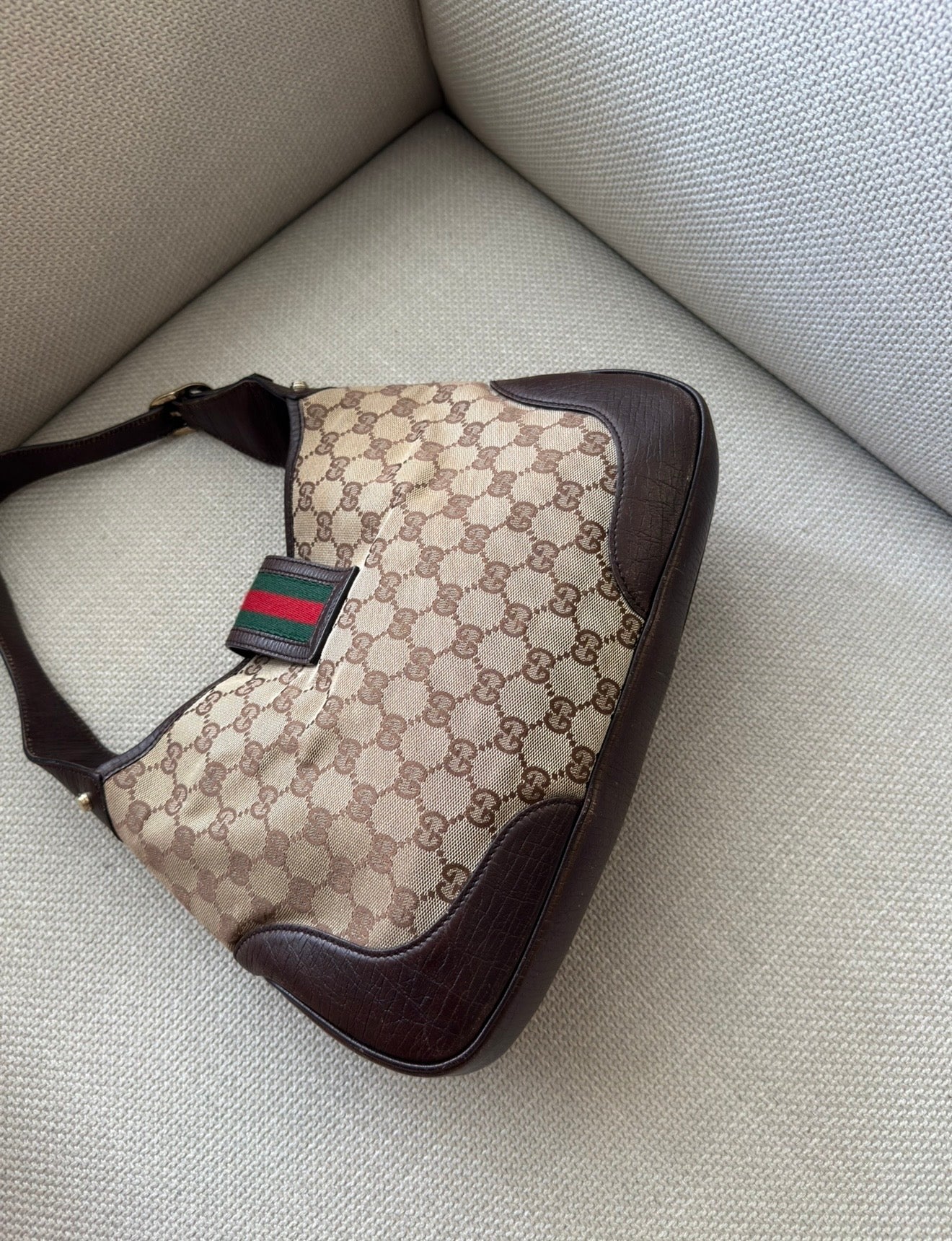 Gucci GG Canvas Horsebit Shoulder Bag
