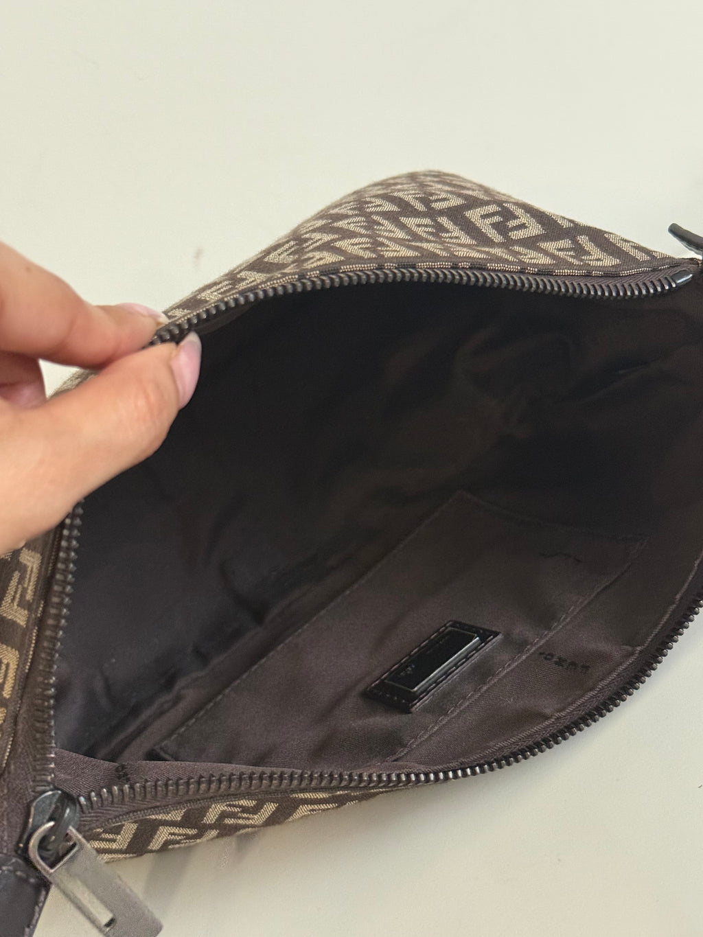 Fendi Zucchino Mini Pochette Shoulder Bag – Brown FF Canvas
