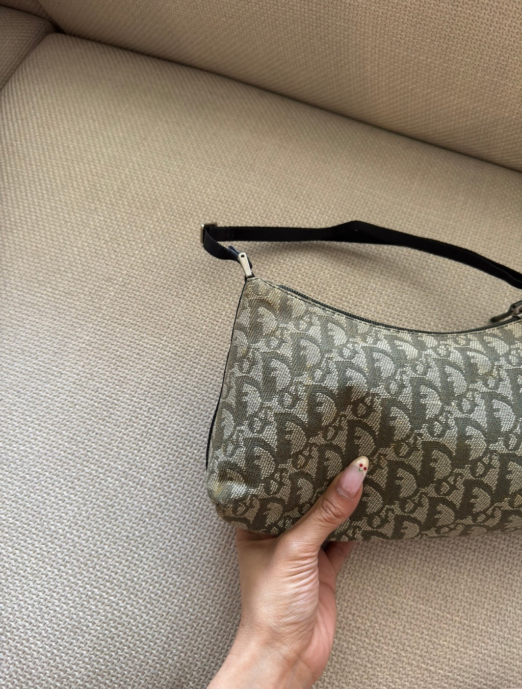 Christian Dior Trotter Mini Shoulder Bag – Olive Green Jacquard
