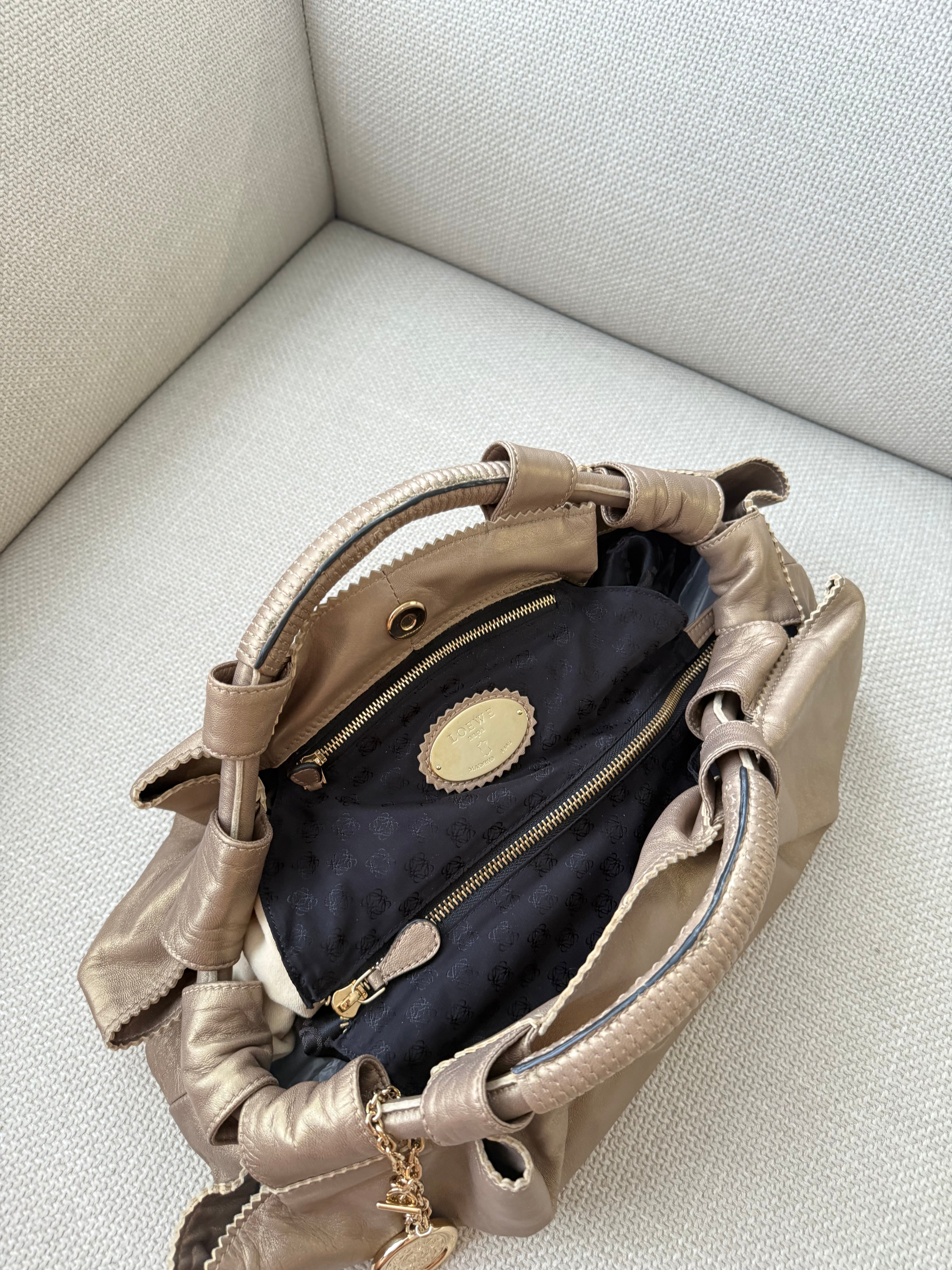 Loewe Napa Leather Handbag – Bronze/Champagne Gold