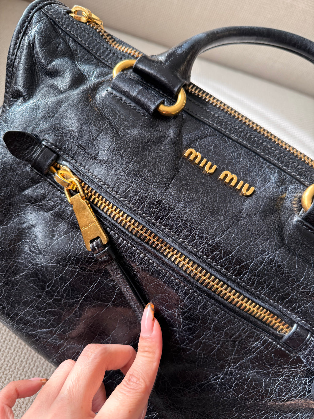 Miu miu Vitello Shine Leather