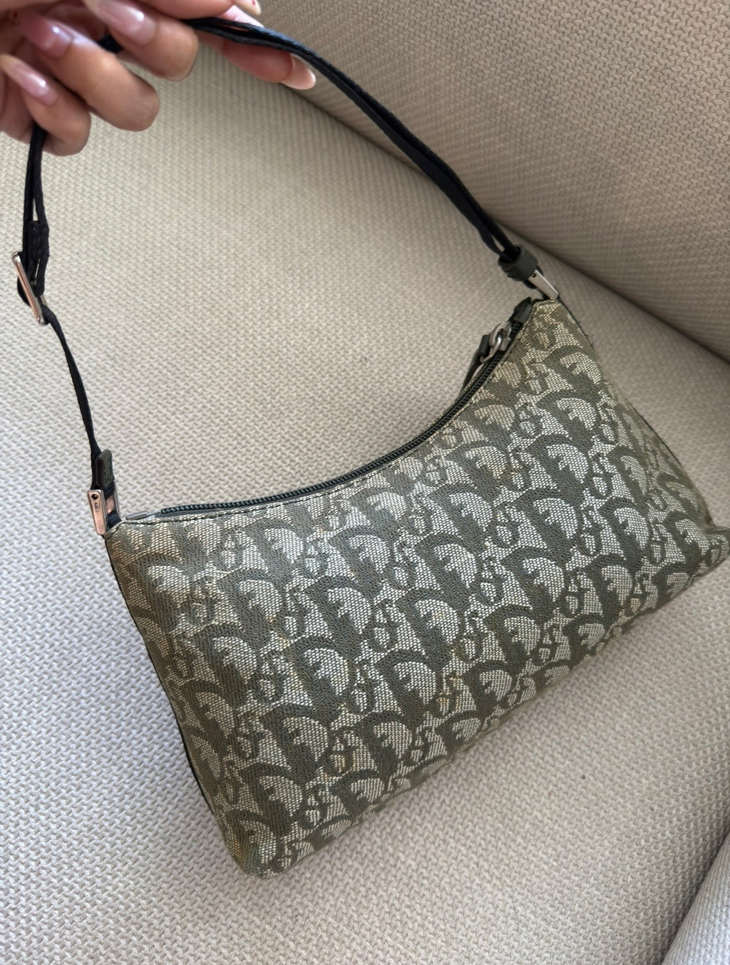 Christian Dior Trotter Mini Shoulder Bag – Olive Green Jacquard