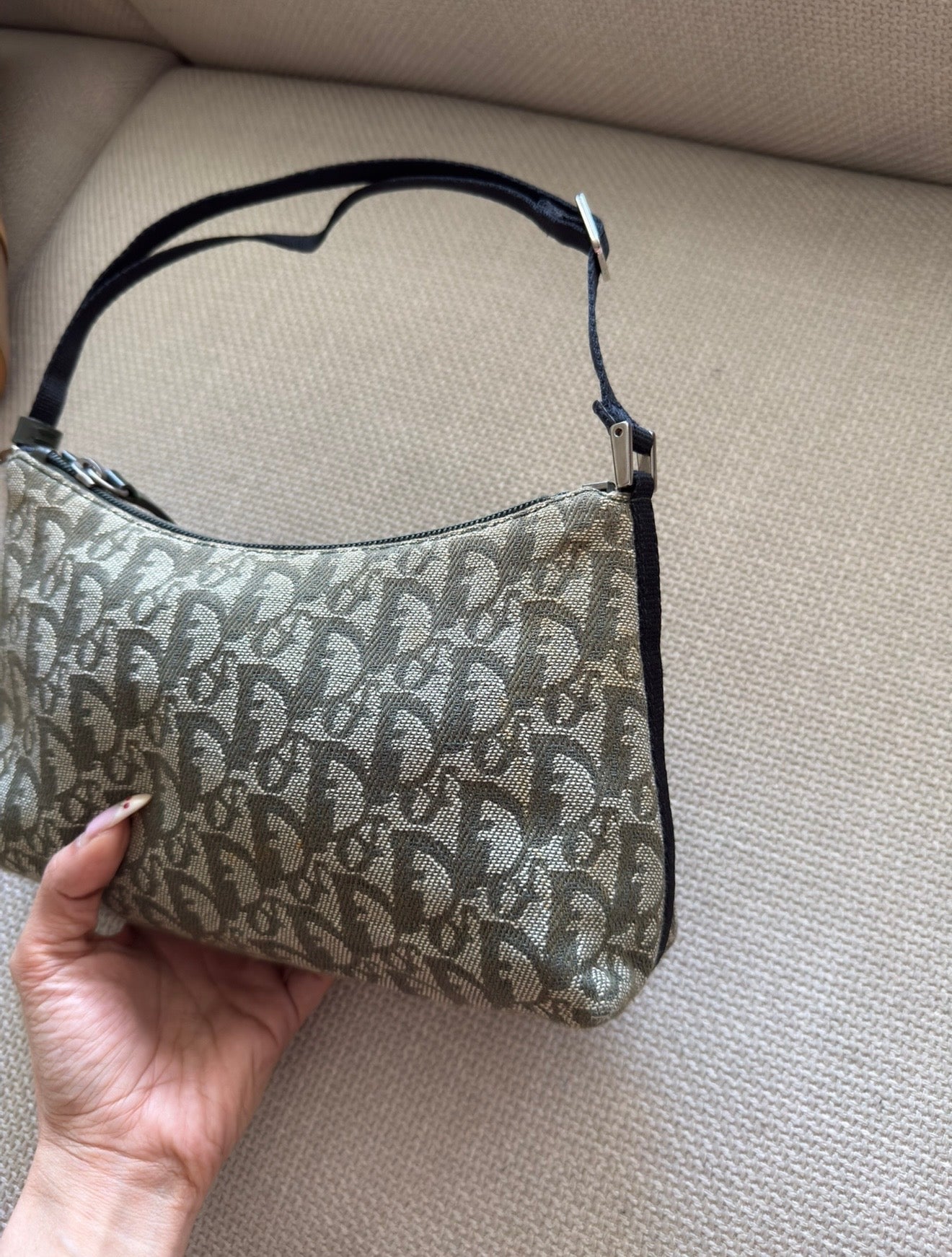 Christian Dior Trotter Mini Shoulder Bag – Olive Green Jacquard
