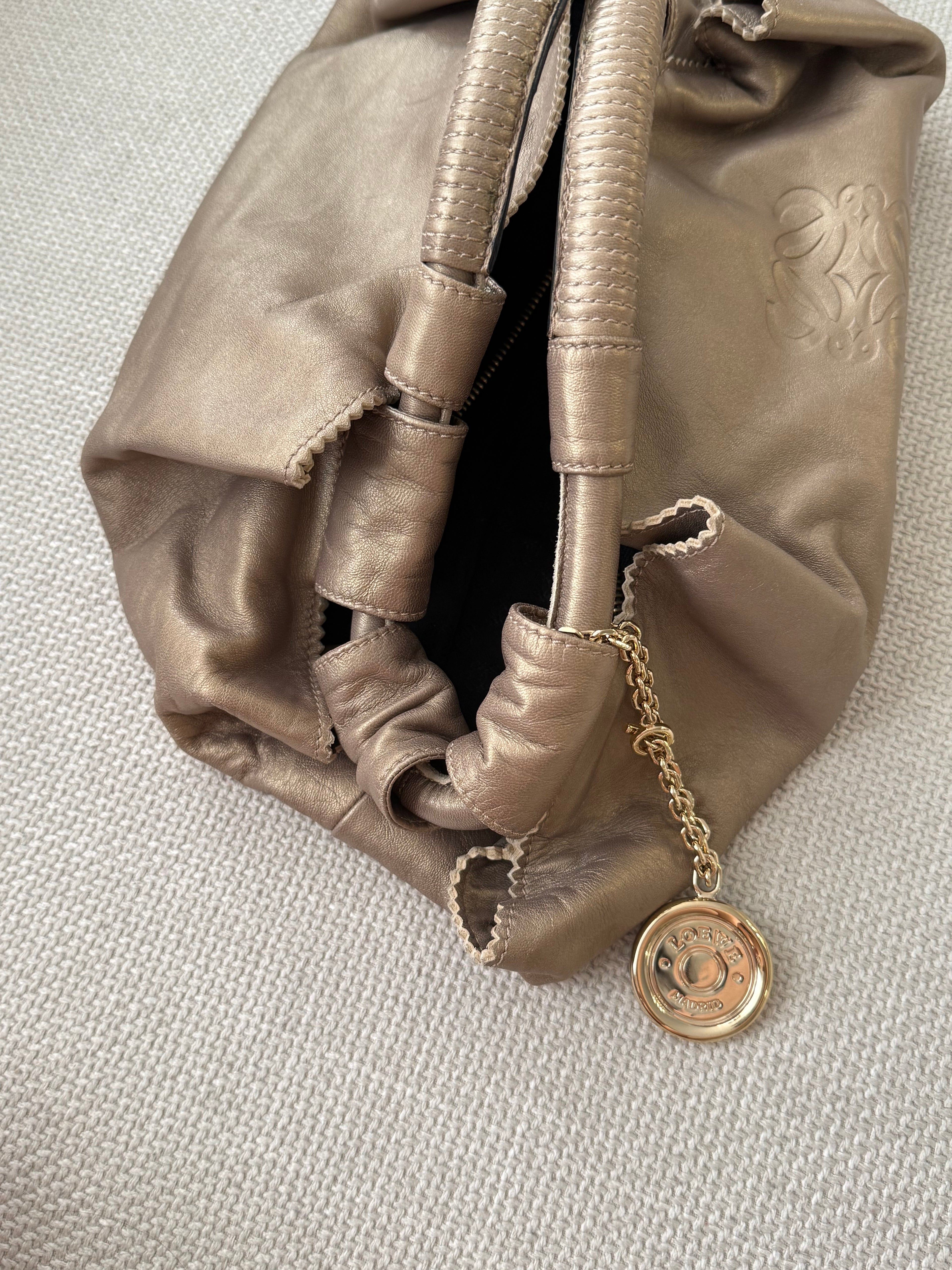Loewe Napa Leather Handbag – Bronze/Champagne Gold