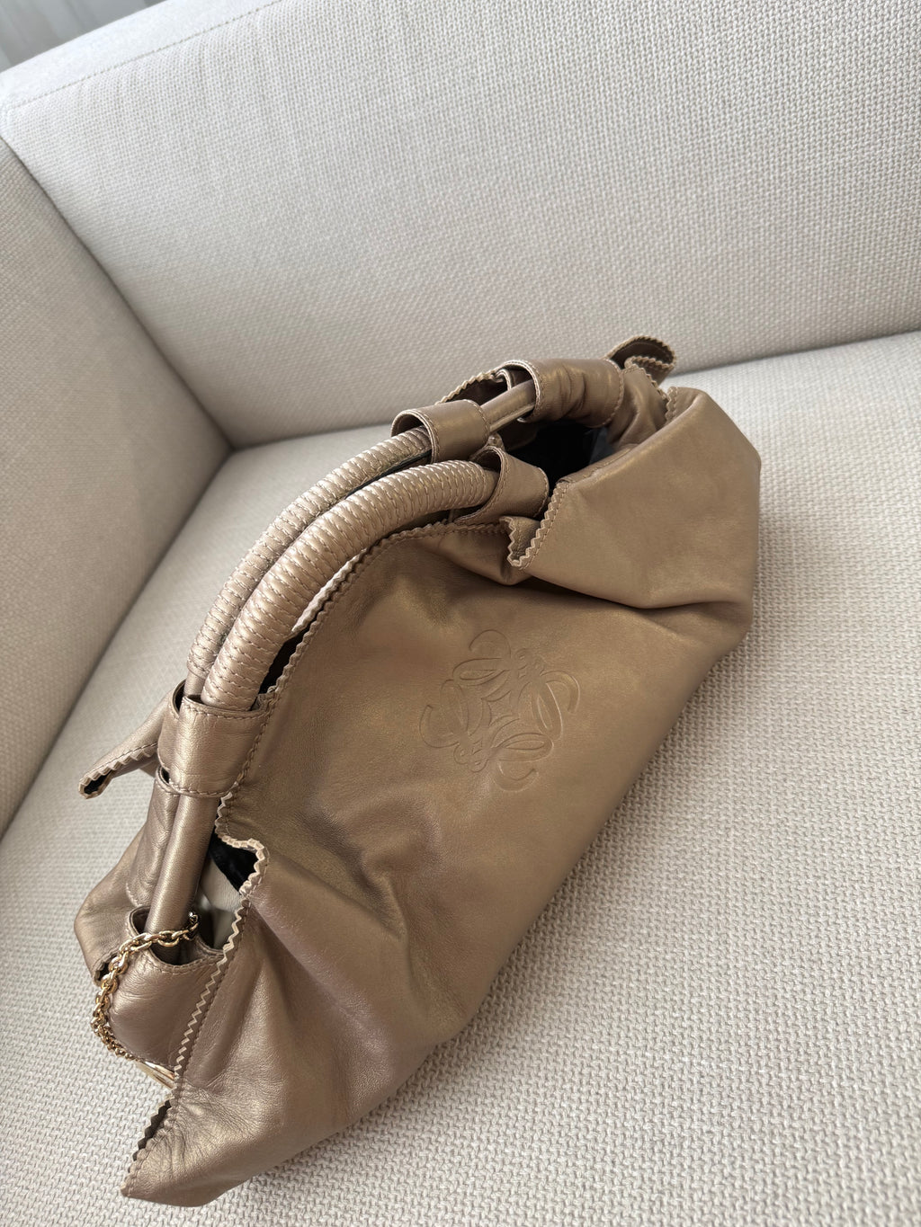 Loewe Napa Leather Handbag – Bronze/Champagne Gold