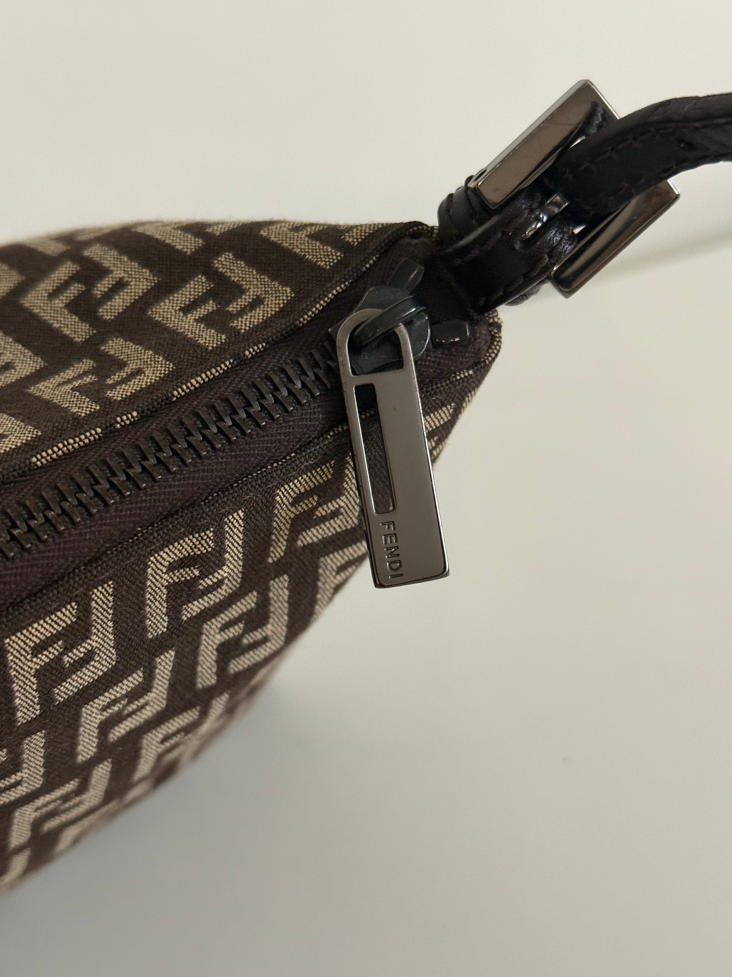 Fendi Zucchino Mini Pochette Shoulder Bag – Brown FF Canvas