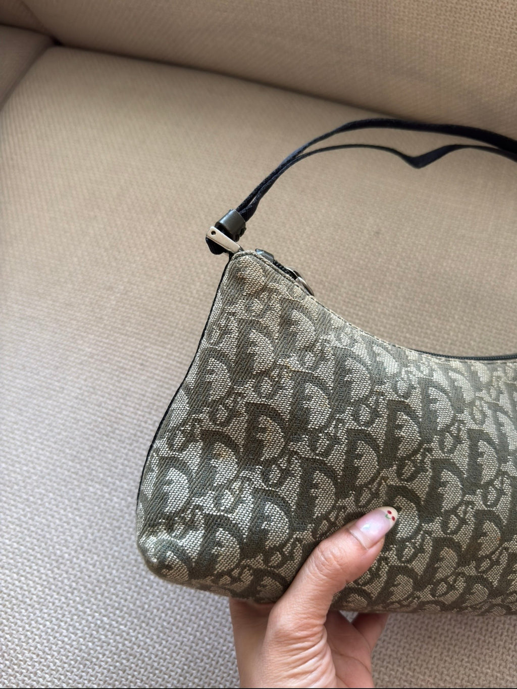 Christian Dior Trotter Mini Shoulder Bag – Olive Green Jacquard