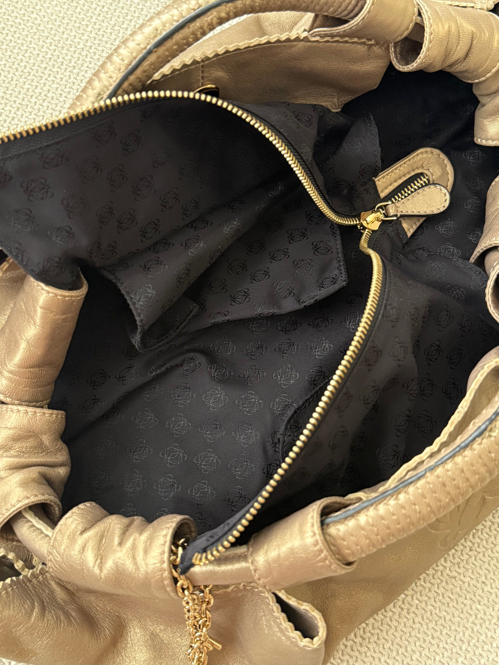 Loewe Napa Leather Handbag – Bronze/Champagne Gold