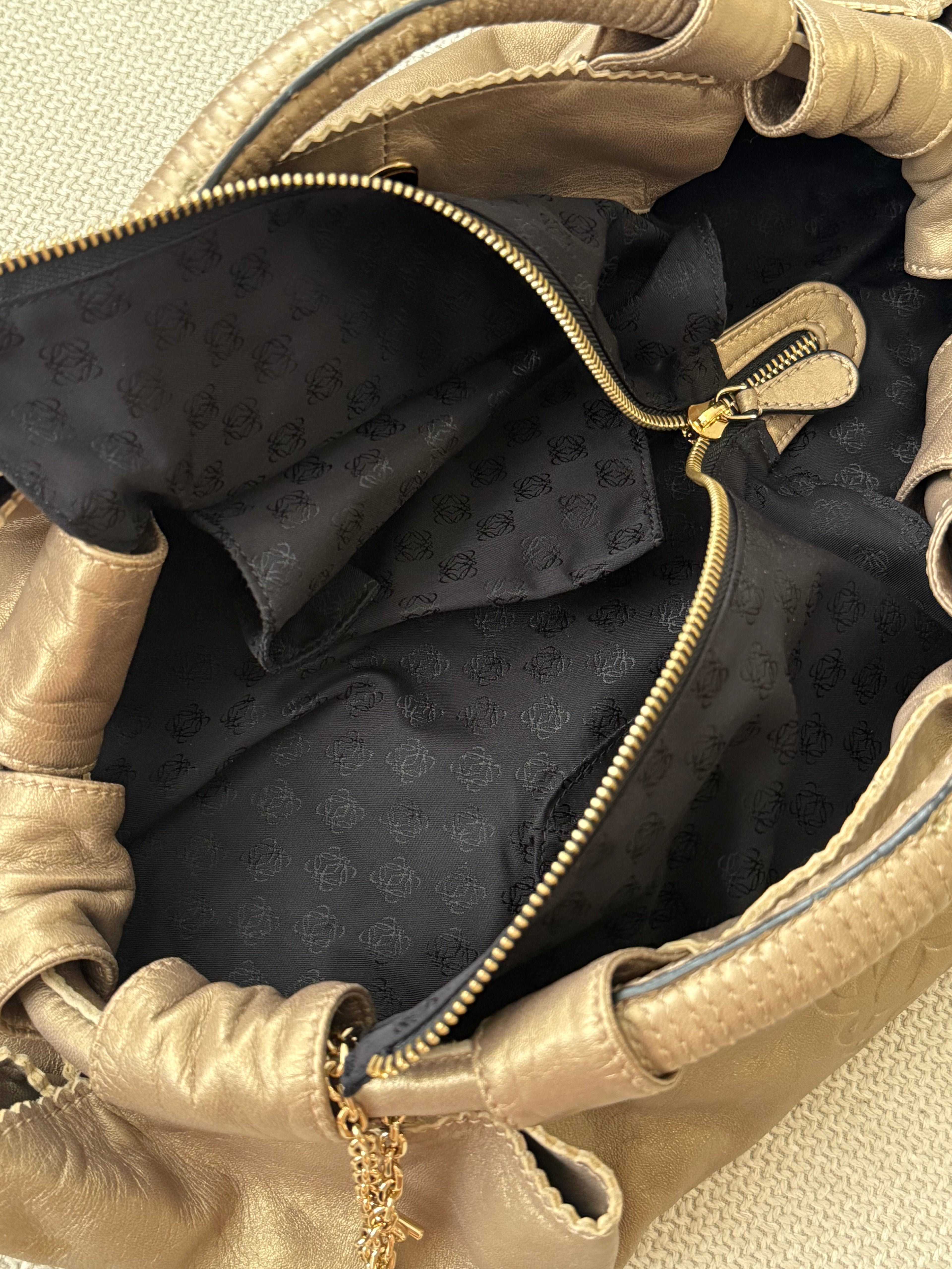 Loewe Napa Leather Handbag – Bronze/Champagne Gold