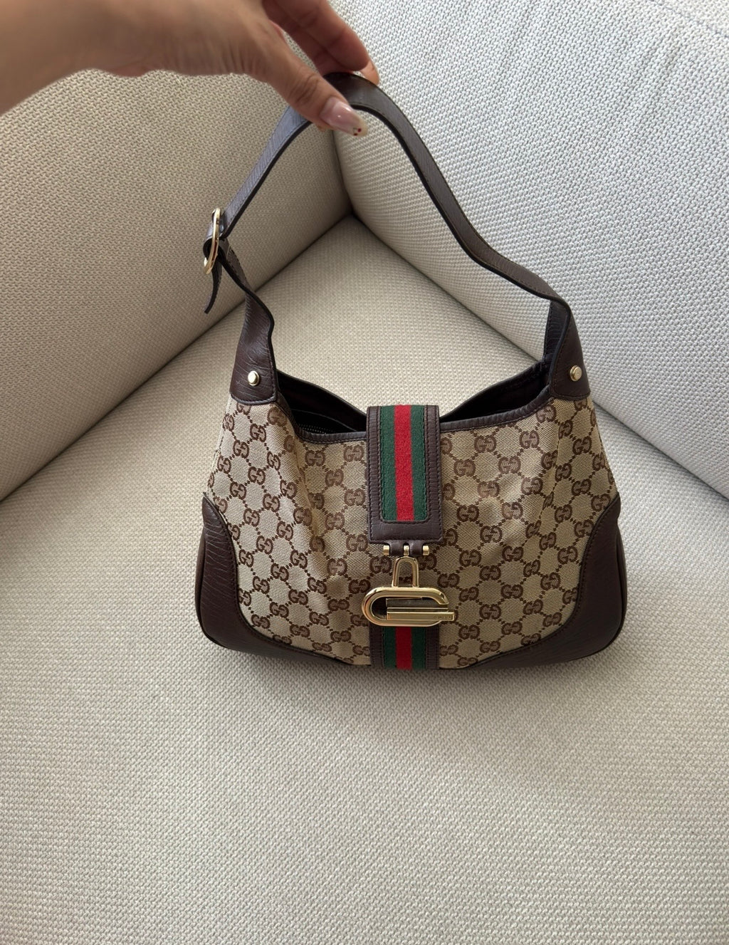 Gucci GG Canvas Horsebit Shoulder Bag