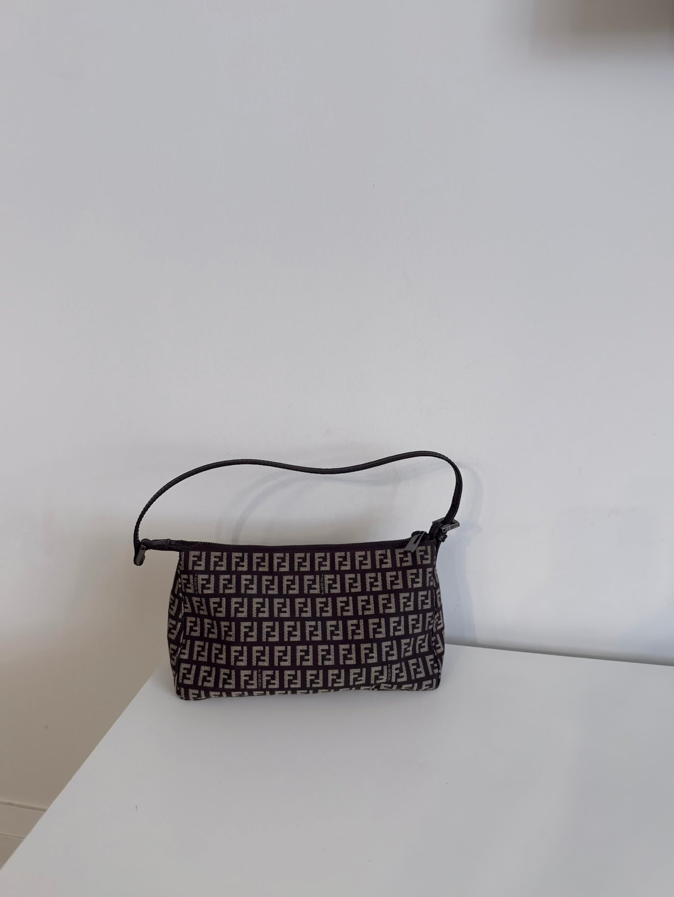 Fendi Zucchino Mini Pochette Shoulder Bag – Brown FF Canvas