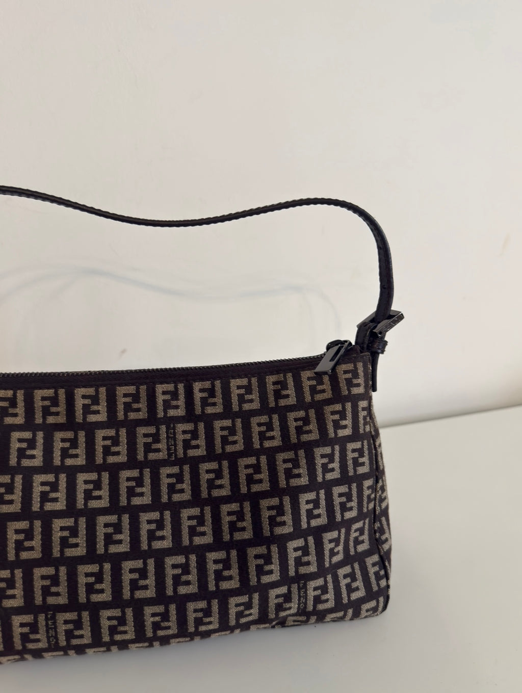 Fendi Zucchino Mini Pochette Shoulder Bag – Brown FF Canvas